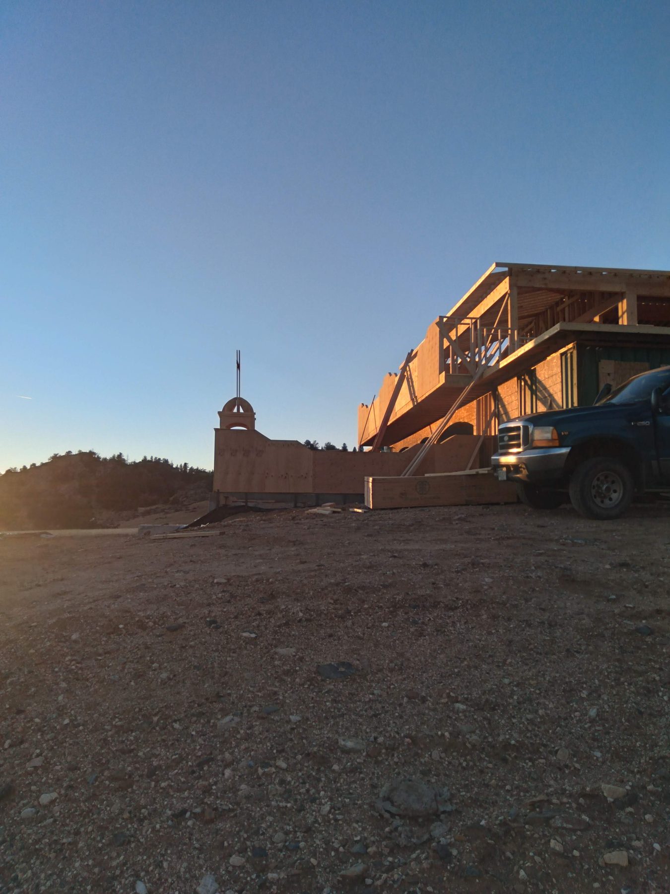 The long elevation at low winter sun.